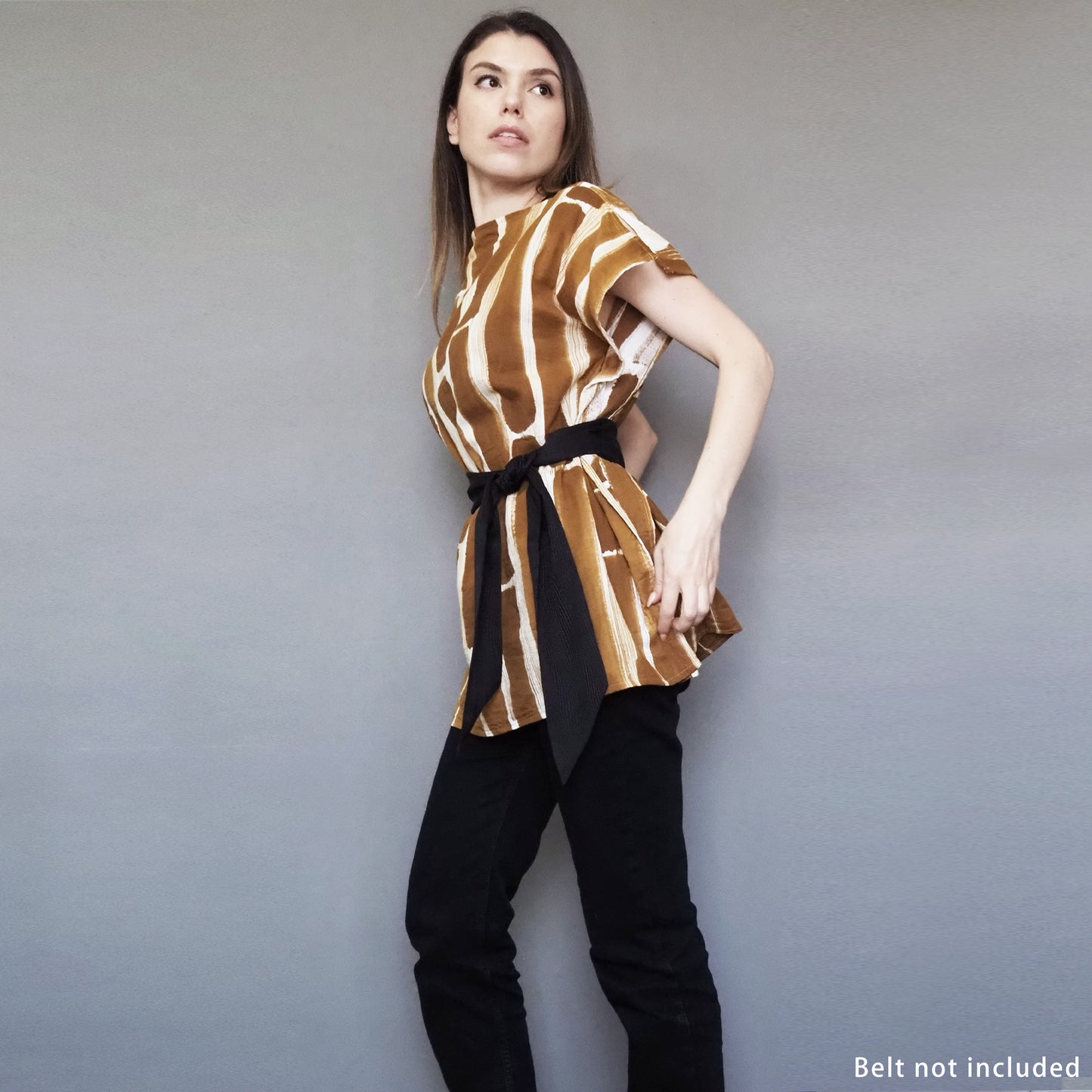 Bamboo Forest Double-gauze Cotton Top Mustard