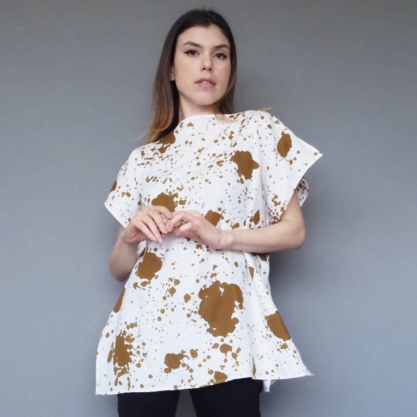 Mossy Garden Double-gauze Cotton Top Mustard