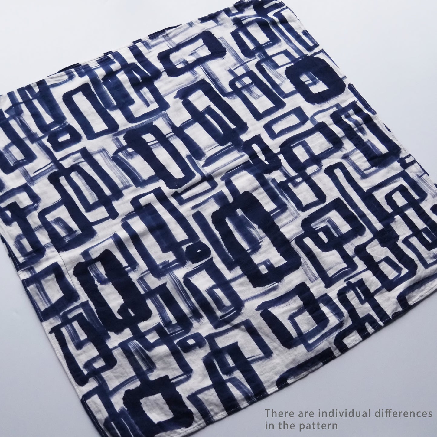 Stone Paving Double-gauze Cotton Top Dark Blue