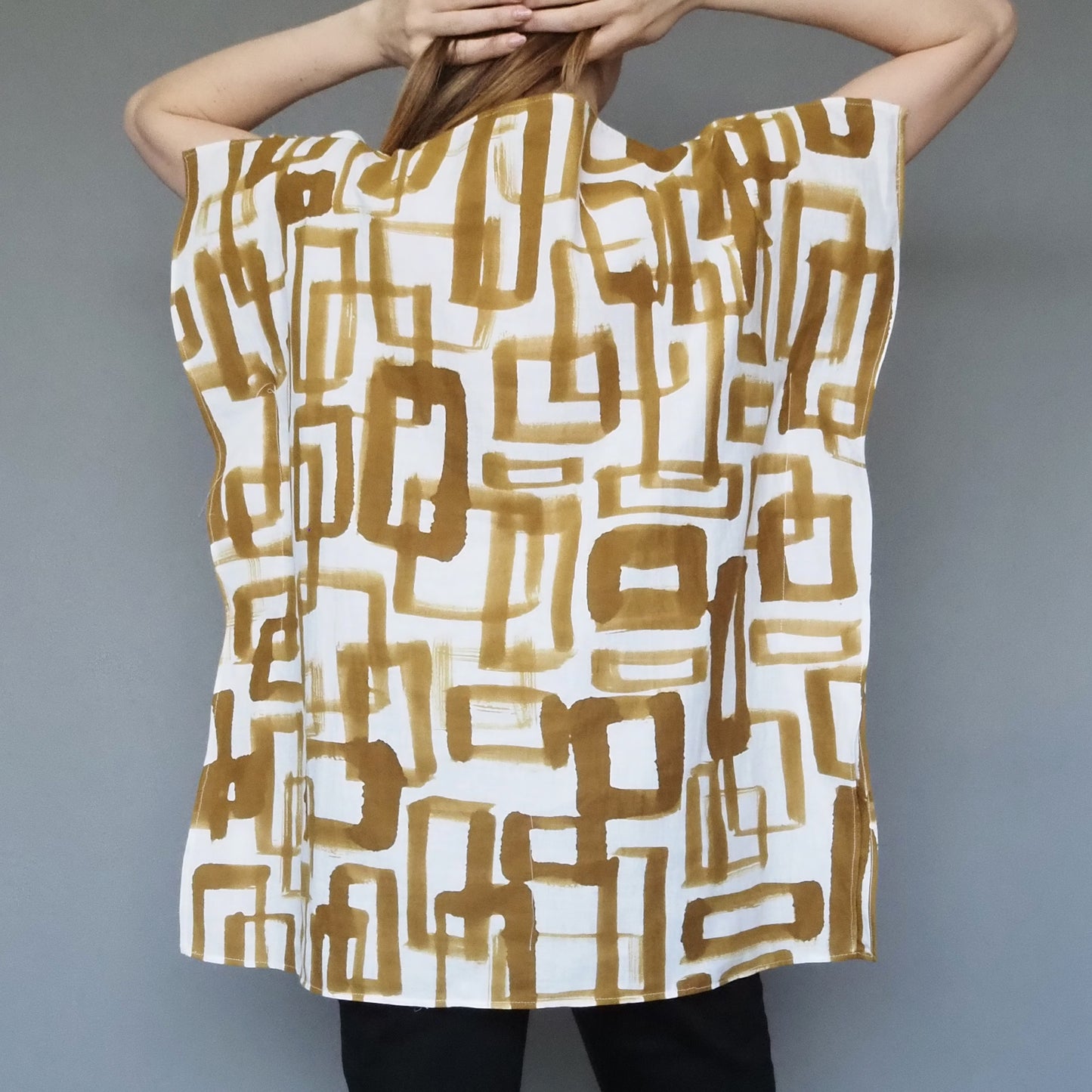 Stone Paving Double-gauze Cotton Top Mustard
